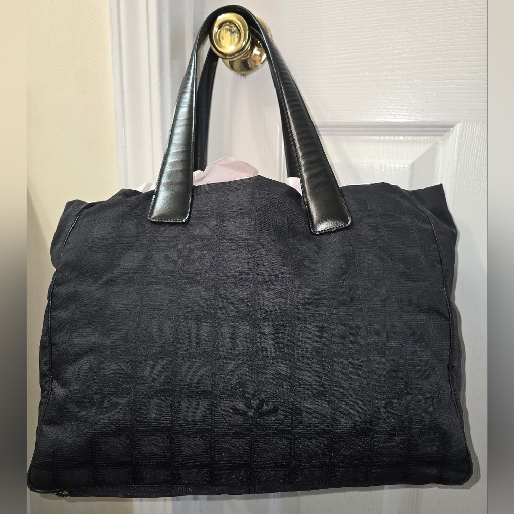 Chanel New Travel Line MM Canvas Tote Bag